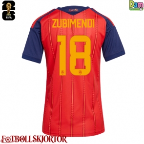 Spanien Martin Zubimendi #18 Hemmatröja Dam VM 2026 Kortärmad